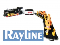 4-Teiliges Zugset mit elektrische Lokomotive und zwei Radlader