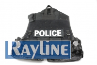 Softair Weste Police (schwarz) VT117 mit Waffenholster